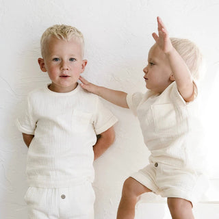 Double Gauze Muslin Cotton Shorts Set - RYAN AND REMI