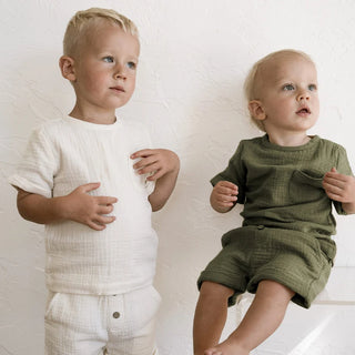 Double Gauze Muslin Cotton Shorts Set - RYAN AND REMI