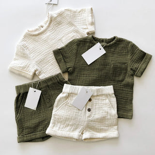 Double Gauze Muslin Cotton Shorts Set - RYAN AND REMI