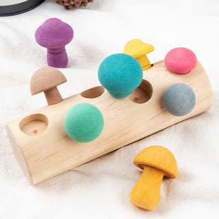 Wooden Rainbow Blocks Mushroom Game Toy - RYAN AND REMI