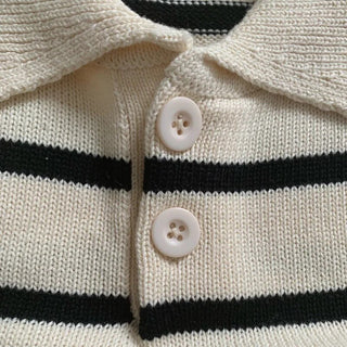 Striped Pullover Down Collar Sweater - RYAN AND REMI