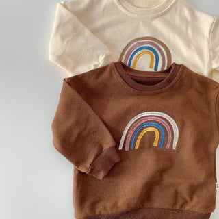 Sweatshirts Embroidery Rainbow Long Sleeve Tops - RYAN AND REMI