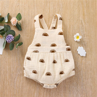 Sun Print Cotton Linen Playsuit. - RYAN AND REMI