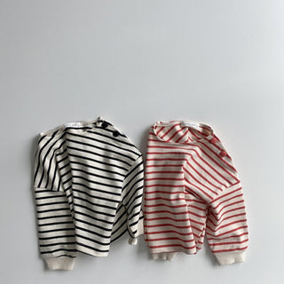 Long Sleeve Striped Button Girls Top - RYAN AND REMI