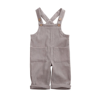 Soft Cotton Corduroy Suspender Jumpsuit Overalls - RYAN AND REMI