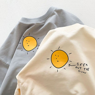 Baby Boy Sun Sketch Long Sleeve Bodysuit - RYAN AND REMI