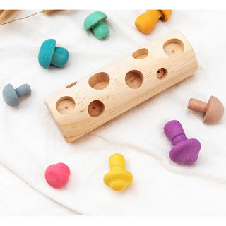 Wooden Rainbow Blocks Mushroom Game Toy - RYAN AND REMI