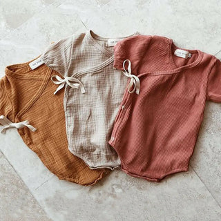 Summer Short Sleeve Plain Romper: Newborn Sunsuit - RYAN AND REMI