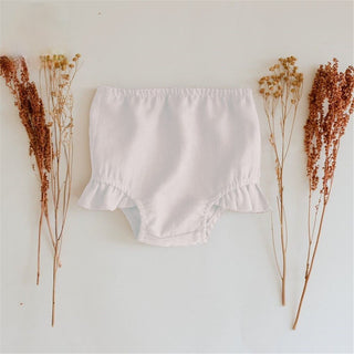 Baby Girl Solid Linen Shorts - RYAN AND REMI