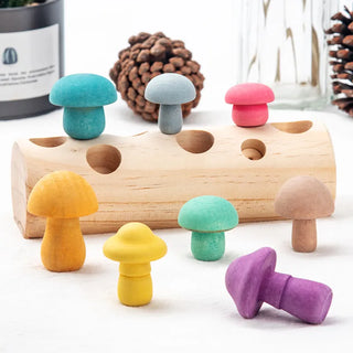 Wooden Rainbow Blocks Mushroom Game Toy - RYAN AND REMI