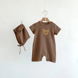 Waffle Bear Patch Jumpsuit Set - RYAN AND REMI