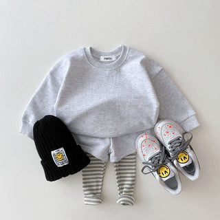 Solid Sweatshirt Shorts Jogger Set - RYAN AND REMI