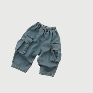 Denim Cargo Loose Pants