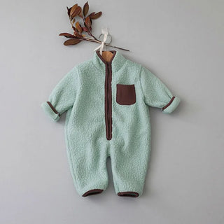 Fleece Patchwork Jumpsuit Outwear