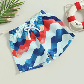 Boys Printed Drawstring Swim Shorts - RYAN AND REMI