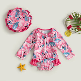 Baby Girl 2 Pcs Long Sleeve Cute Swimwear - RYAN AND REMI