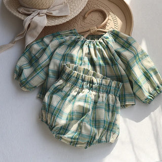 Vintage Style Plaid Bloomer Set - RYAN AND REMI