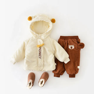 Animal Parka Corduroy Hoodie - RYAN AND REMI