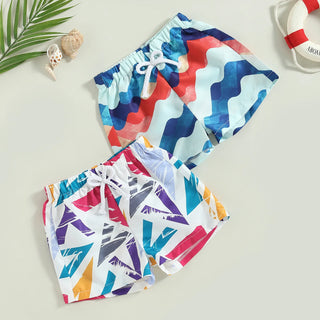 Boys Printed Drawstring Swim Shorts - RYAN AND REMI