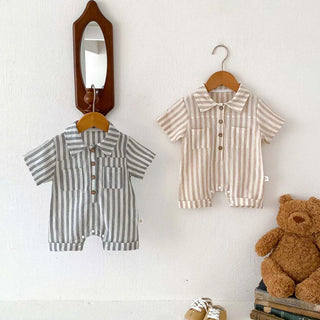 Boys Striped Linen Playsuit - RYAN AND REMI