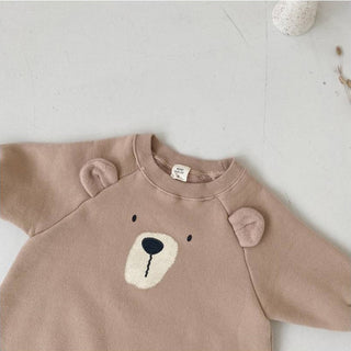 Cute Bear Face Fleece Sweater Jumpsuit - RYAN AND REMI