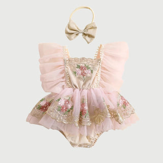 Princess Floral Romper for Baby Girls - RYAN AND REMI