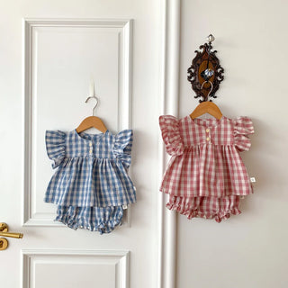 Ruffle Plaid Bloomer Set - RYAN AND REMI