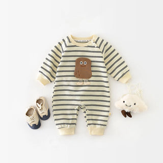 Spring Striped Cartoon Baby Onesie - RYAN AND REMI