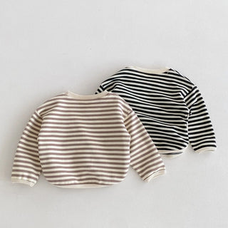 Striped Curved Edge Sweater