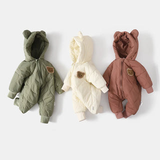 Fleece Bear Hooded Jumpsuit!