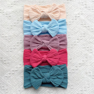 5 Pcs Ribbed Bow Headband - RYAN AND REMI