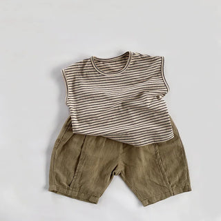 Children's Sleeveless Striped Baby Casual Tank - RYAN AND REMI