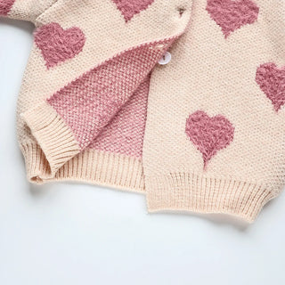 Heart Print 2 Piece Sweater Set - RYAN AND REMI