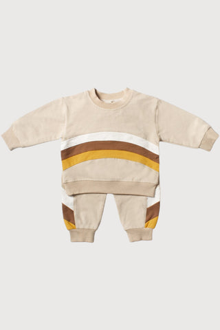 Multi Color Stitched Long Sleeve Toddler Set - RYAN AND REMI