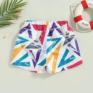 Boys Printed Drawstring Swim Shorts - RYAN AND REMI