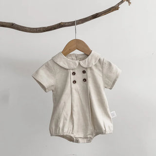 Peter Pan Euro Linen Romper - RYAN AND REMI