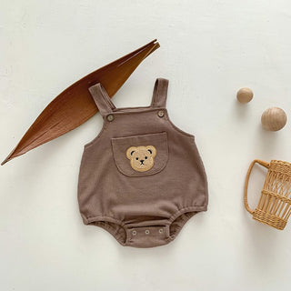 Teddy Bear Waffle Jumpsuit and T-Shirt Set - RYAN AND REMI