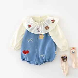 Peter Pan Collar Denim Set