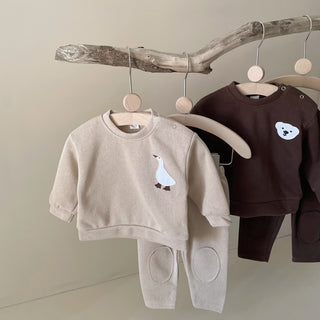 Goose Bear Pattern Patch Jogger Set - RYAN AND REMI