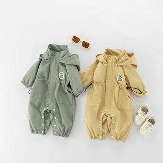 Hooded Waterproof Windbreaker Jumpsuit