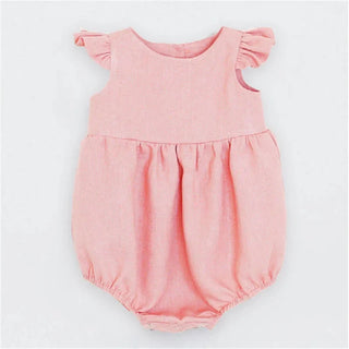 Summer Linen Cotton Baby Romper: Short Sleeves - RYAN AND REMI