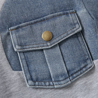 Sweatshirt mit Farbblock-Design aus Denim