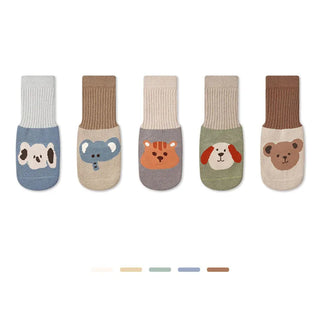 Socken mit Cartoon-Muster und Farbblock