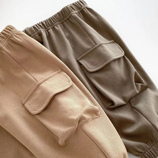 Solid Cargo Jogger Pants