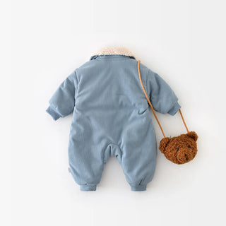 Fur Collar Corduroy Jumpsuit - RYAN AND REMI