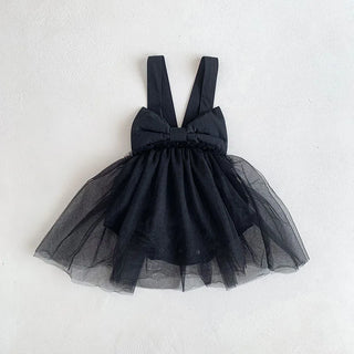 Bow Detail Lace Romper Tutu Dress - RYAN AND REMI