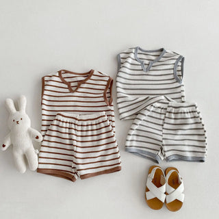 Vintage Striped Tee And Shorts - RYAN AND REMI