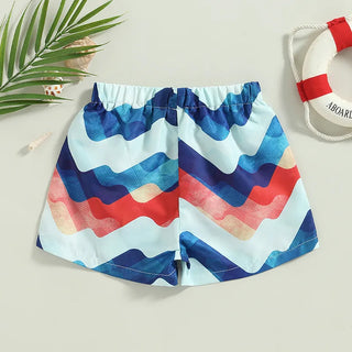 Boys Printed Drawstring Swim Shorts - RYAN AND REMI