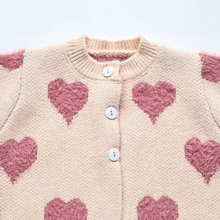 Heart Print 2 Piece Sweater Set - RYAN AND REMI