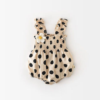 Baby Girl Polka Dot Flower Romper - RYAN AND REMI